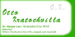 otto kratochvilla business card